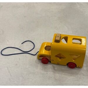 Plan Toys Wooden Pull Along Shape‎ Sorter Truck Yellow Red 032310 Eco Friendly